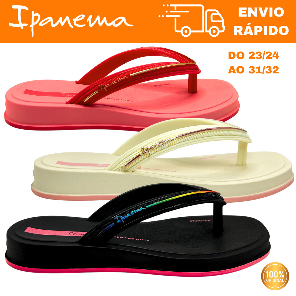 Chinelo Ipanema Glow INF 27399 Estiloso e Leve com Tira Colorida em Oferta na Shopee