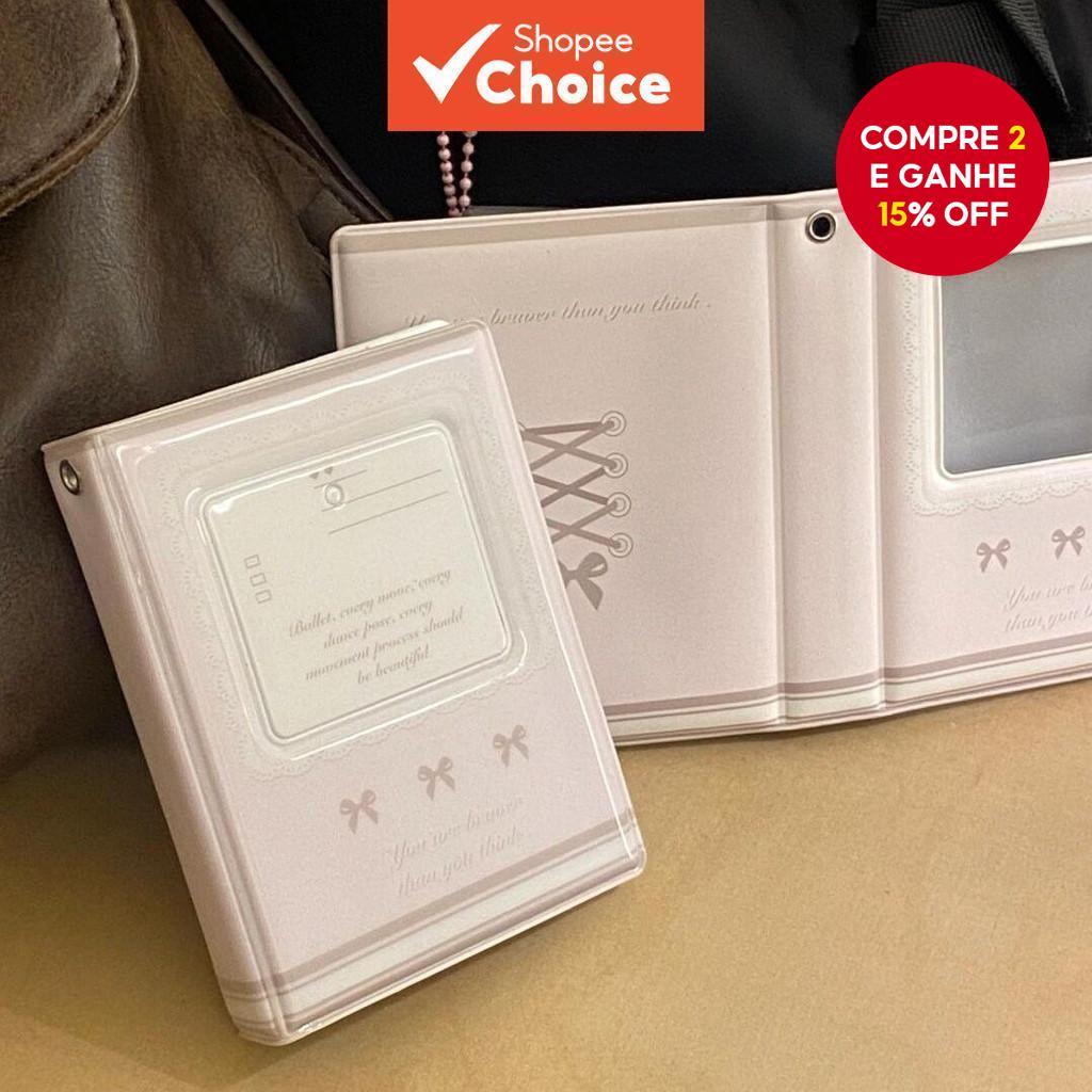 Álbum Mini De 3 Polegadas/2r Com 40 Bolsos, Estilo Ballet Fofo Com Laço, Para Cartões De Identificação E Fotos Kpop em Oferta na Shopee