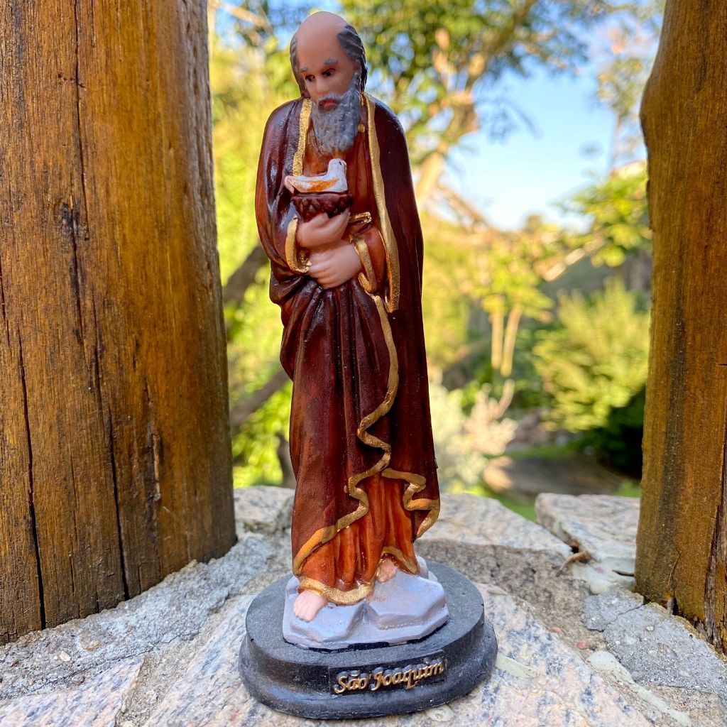 Imagem de São Joaquim Santo Católico Em Resina Artigo Religioso 15 cm pintura artesanal