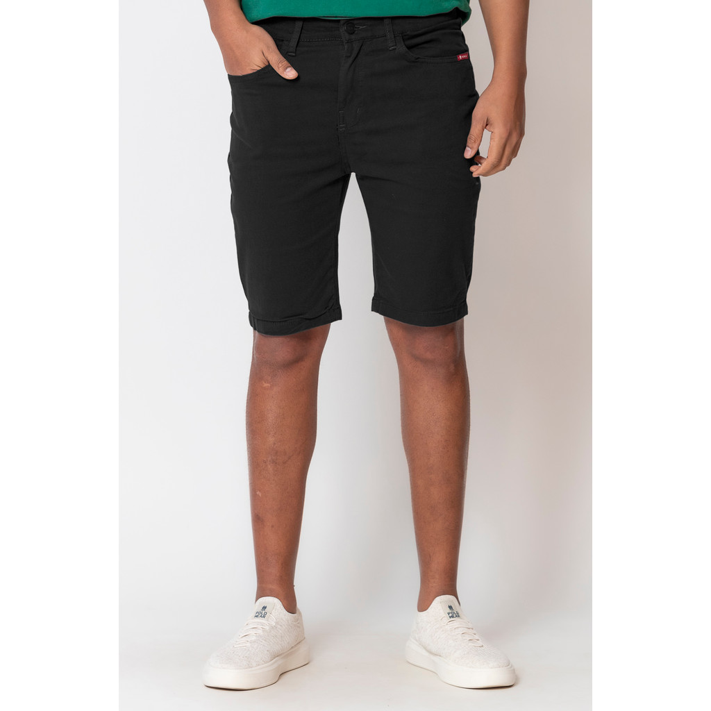 Bermuda Sarja Slim Masculina Polo Wear Preto
