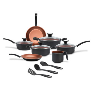 Jogo de Panelas Brinox Antiaderente Topázio 10 Peças Cinza Range em Oferta na Shopee