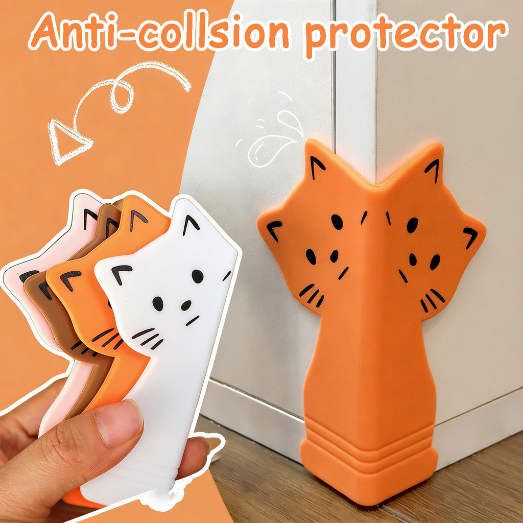 Protetor De Canto Absorvente De Choque Com Design De Gato , Embrulho Dupla Face De Silicone Para Rodapés , Altura Aparáv