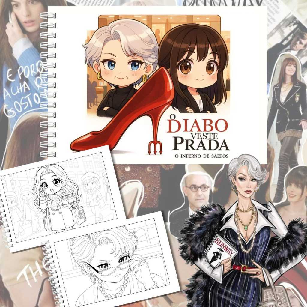 Livro de colorir O DIABO VESTE PRADA | Capa dura | folhas grossas 180g | 50 folhas em Oferta na Shopee