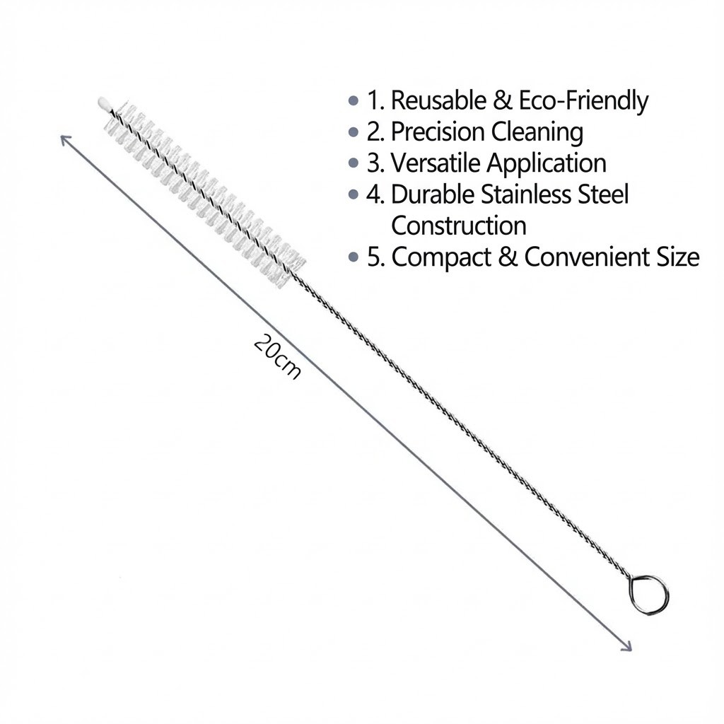 5 Pçs Escova De Limpeza De Tubo Longo Para Canudos Garrafas De Água Fendas Suprimentos Multiuso E