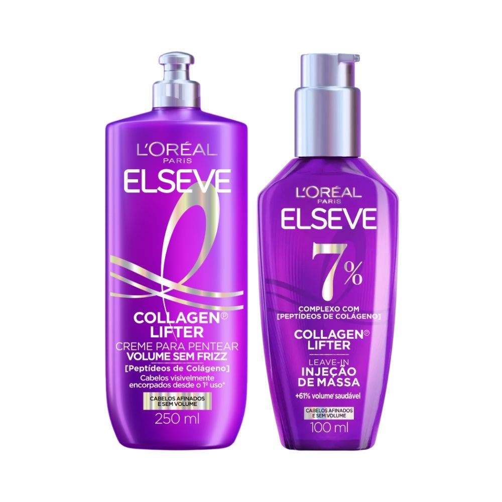 Kit Elseve Collagen Lifter Creme de Pentear + Sérum em Oferta na Shopee