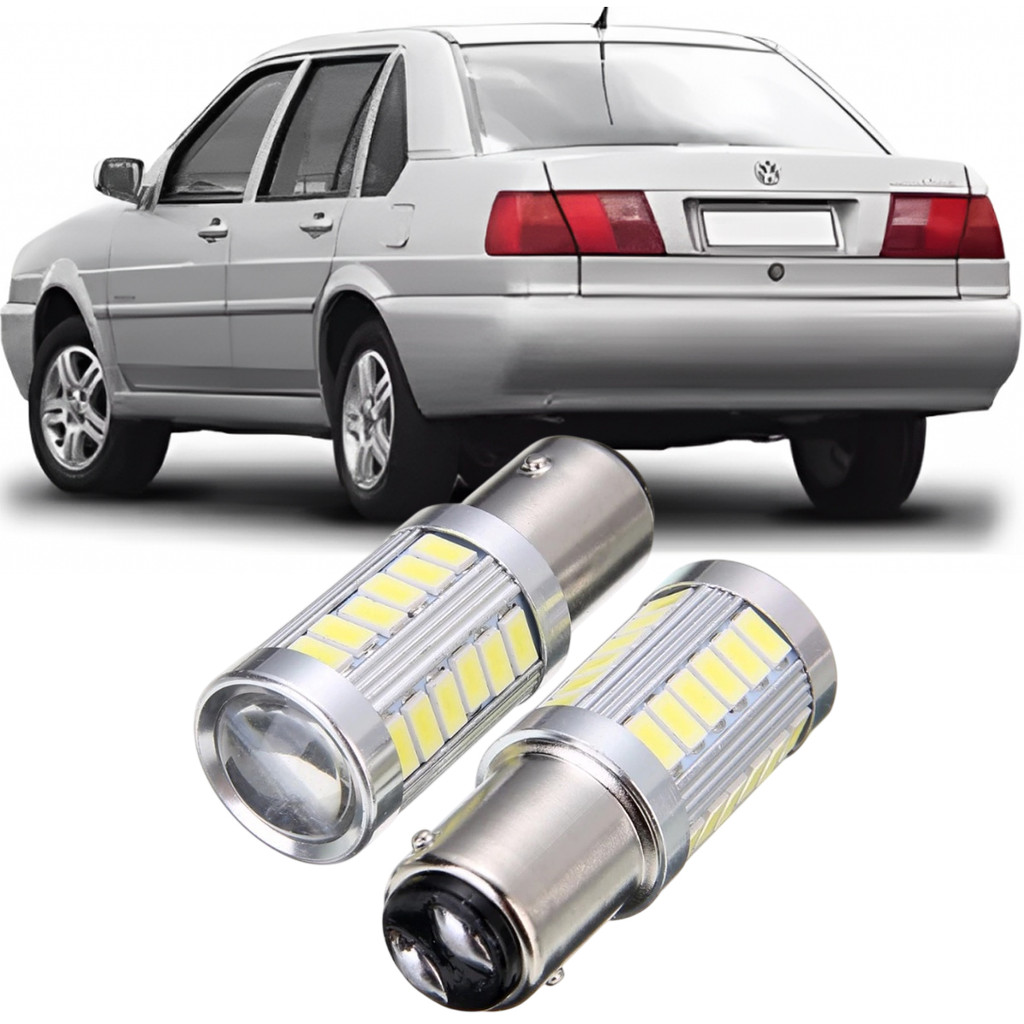 Kit Lampadas Ultra LED Premium Luz de Freio Volkswagen Santana 2 Polos 33 Leds P21/5W