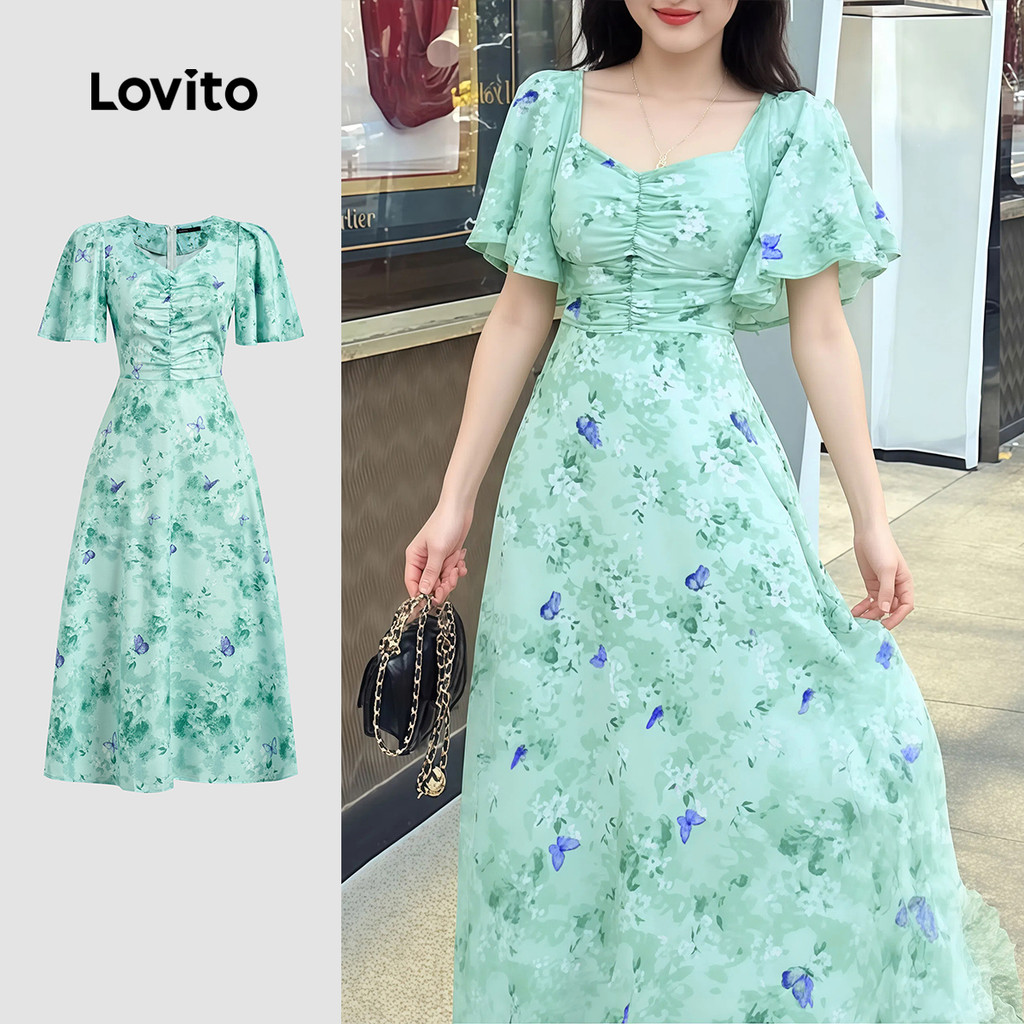 Lovito Vestido Casual com Zíper para Primavera/verão para mulheres L167LD043