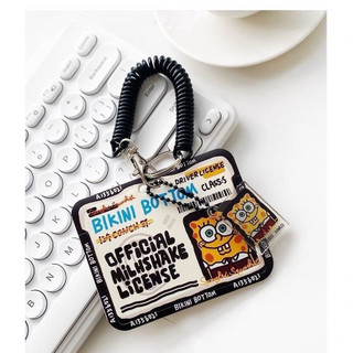 Porta-Cartões Com Etiqueta De Nome Horizontal Do Bob Esponja Fofo Para Estudantes E Funcionários