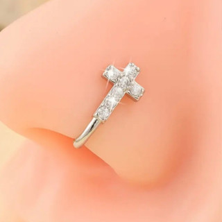 1pc 316L Piercing Falso De Nariz crucifixo / Piercing de Pressão crucifixo / Piercing sem furo crucifixo Feminino em Oferta na Shopee