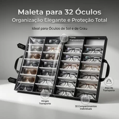 Maleta para armazenar oculos de 32 lugares , De sol e Grau