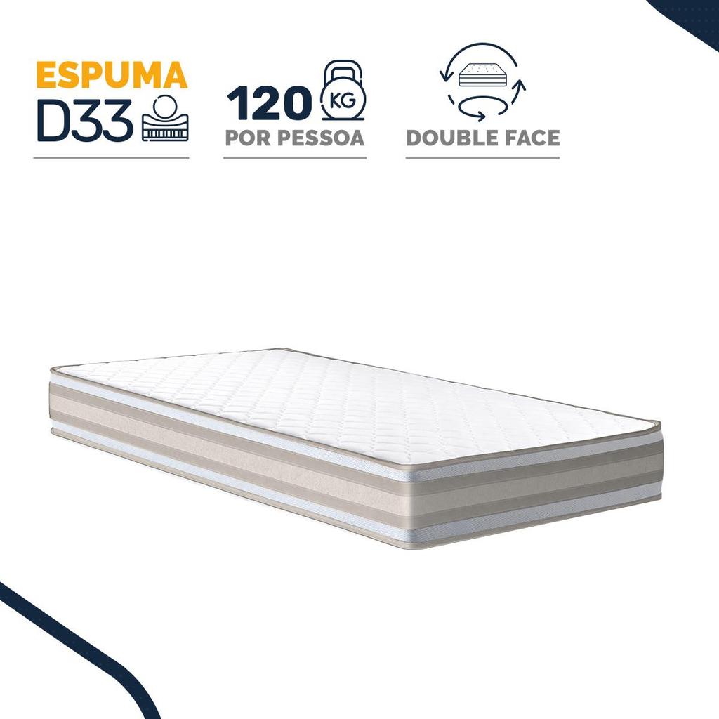 Colchão de Espuma D33 Double Face Territory Hellen Solteiro 88cm