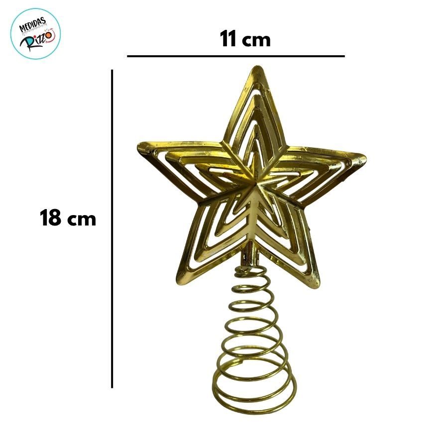 Topo de Árvore - Estrela de Metal - Dourada - 18x11cm - 1 unidade - Rizzo · foto 2