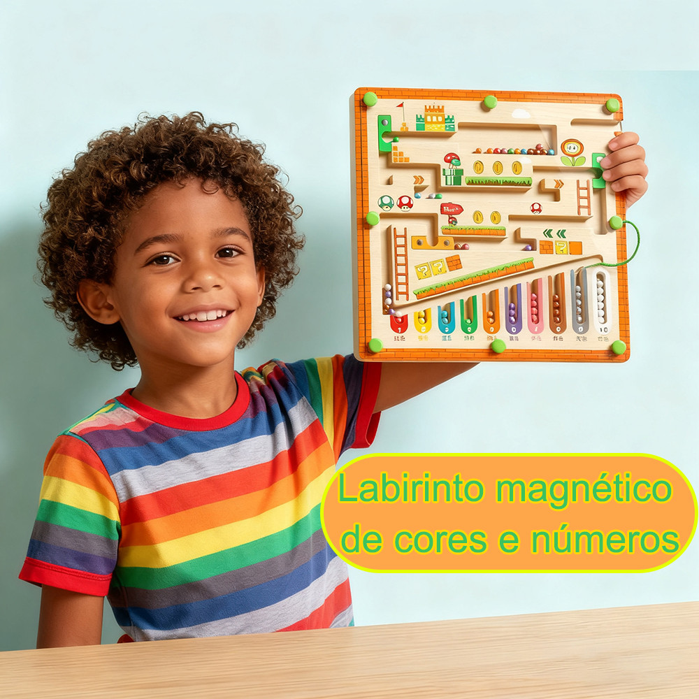 Labirinto Magnético Infantil Brinquedo Educativo Montessori para Desenvolvimento Cognitivo Com Ímã