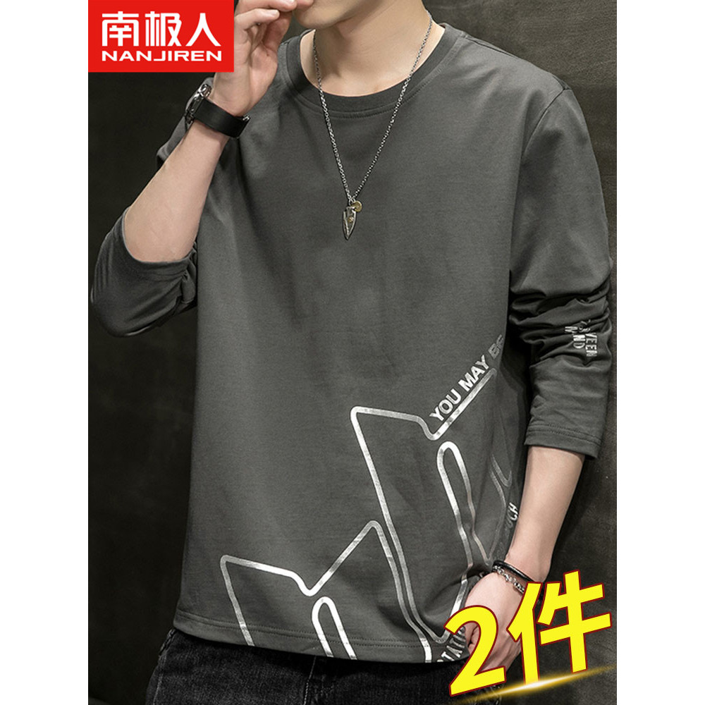 Woodpecker camiseta de manga comprida masculina primavera outono ins Street Wear solto puro algodão impresso roupas supe