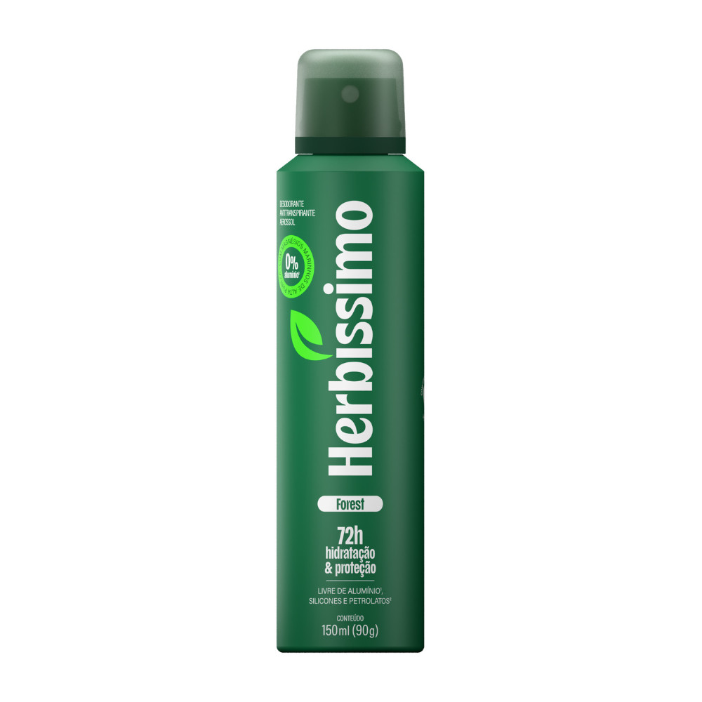 Desodorante Antitranspirante Aerossol Zero Alumínio Herbíssimo Forest 150ml MASCULINO