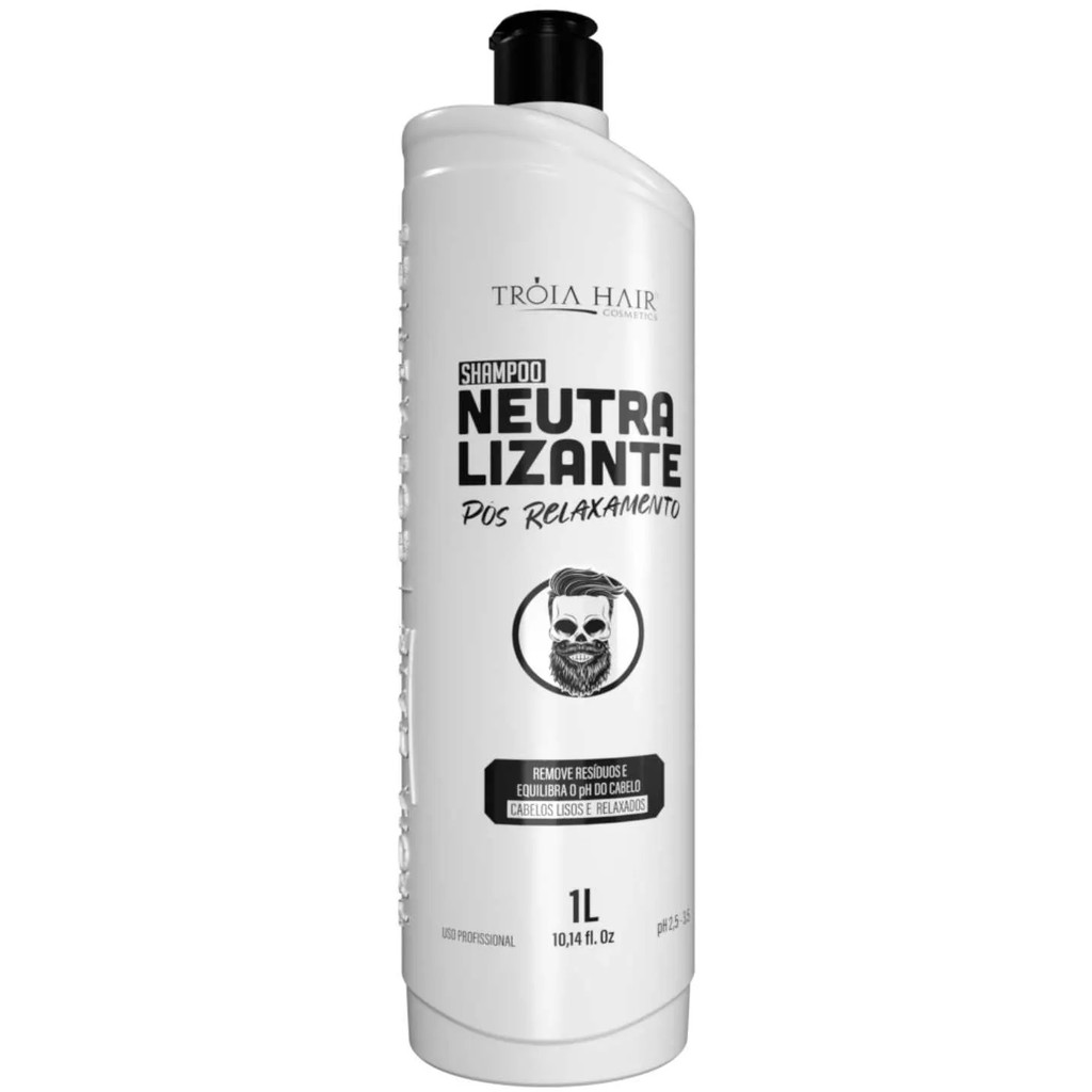 Neutralizante pós quimica profissional 1L Relaxamento Reequilibra pH e Indica Resíduos Químicos nos Fios
