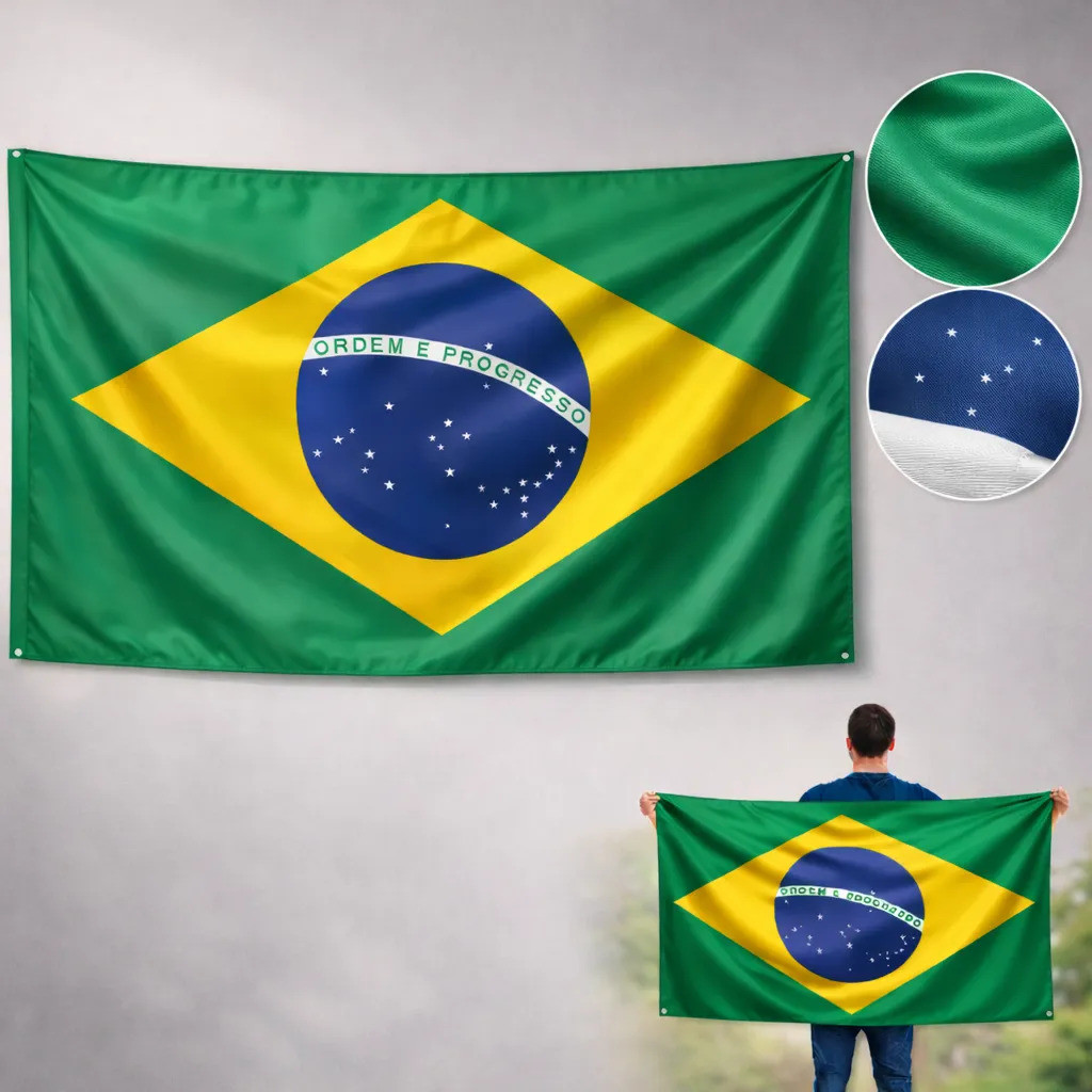 Bandeira Do Brasil Grande 150x90cm Copa Do Mundo Para Bastão