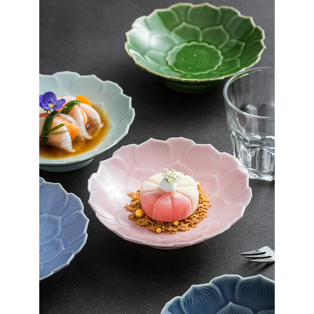 Fabricante estilo japonês prato de sabor de pé alto doméstico cerâmica frutas porca lanche prato high-End restaurante la