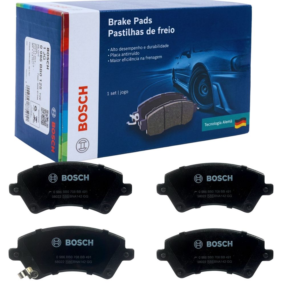 Imagem JOGO PASTILHA DE FREIO A DISCO DIANTEIRA BOSCH ORIGINAL TOYOTA COROLLA / COROLLA FIELDER