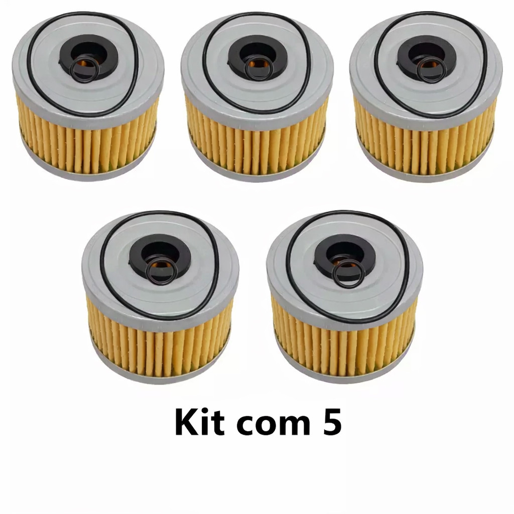 Kit 5 Filtro De Óleo Honda Cbx 250 Twister Cb300 Xr 250 Xre 300 CB 250f (C/Anel Oring)