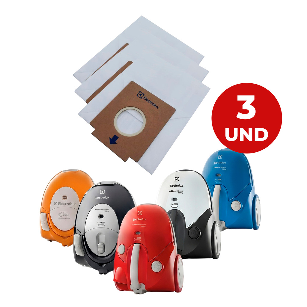 Kit 3 Sacos Refil Para Aspirador de Pó SBENE NEO09, NEO10, NEO11, NEO12 Electrolux Original