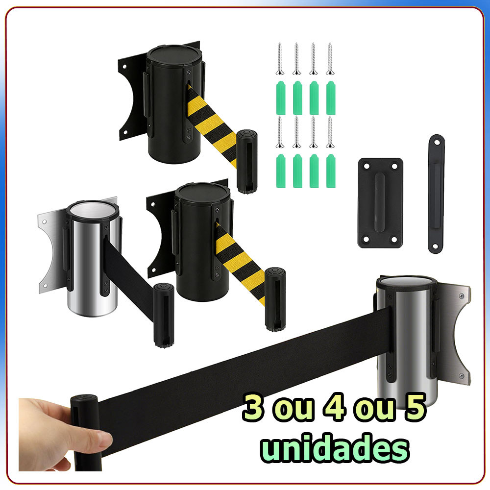 Kit 3/4/5 4.9m Barreira de parede barreira retrátil para controle de multidões barreira divisória barreira de segurança