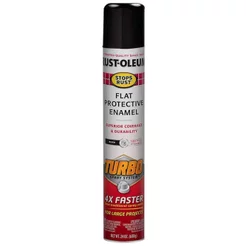 Tinta Esmalte Spray Antiferrugem Stops Rust Turbo Preto Brilhante Rust Oleum 680ml