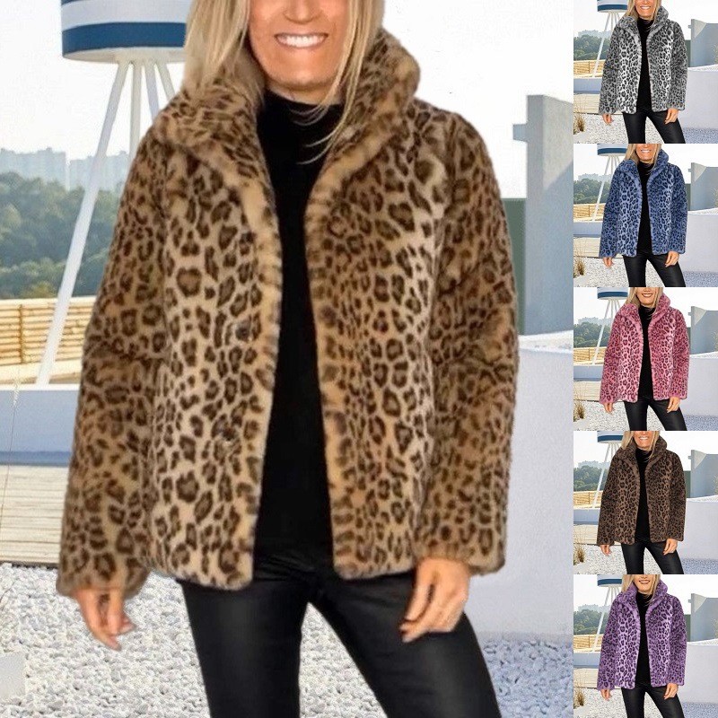 W inverno novo estilo comércio exterior senhoras jaqueta estação independente europa américa venda quente moda leopardo 