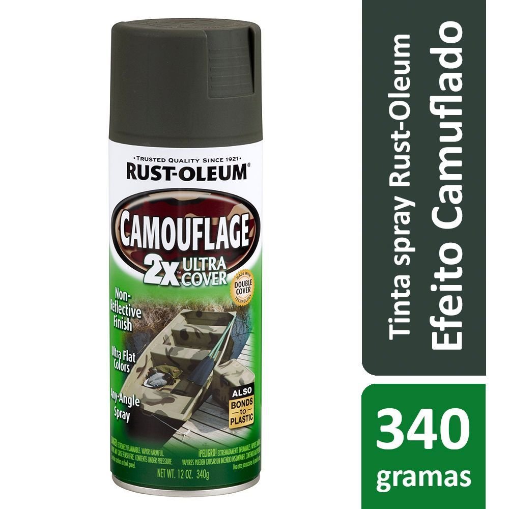 Tinta Spray Camuflagem Verde Floresta Rust Oleum