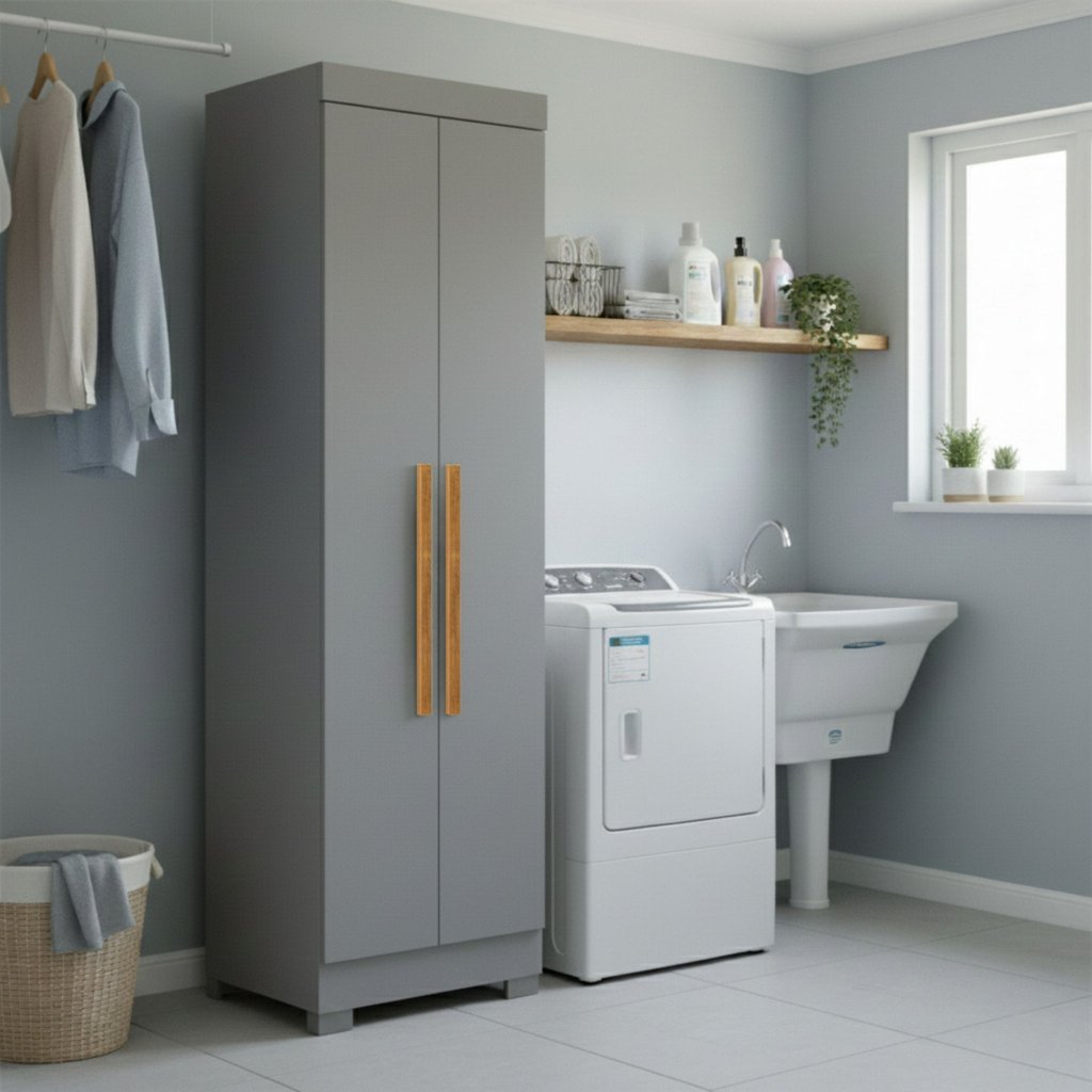 Armário Lavanderia 2 Portas com Pés Aurora em Oferta na Shopee