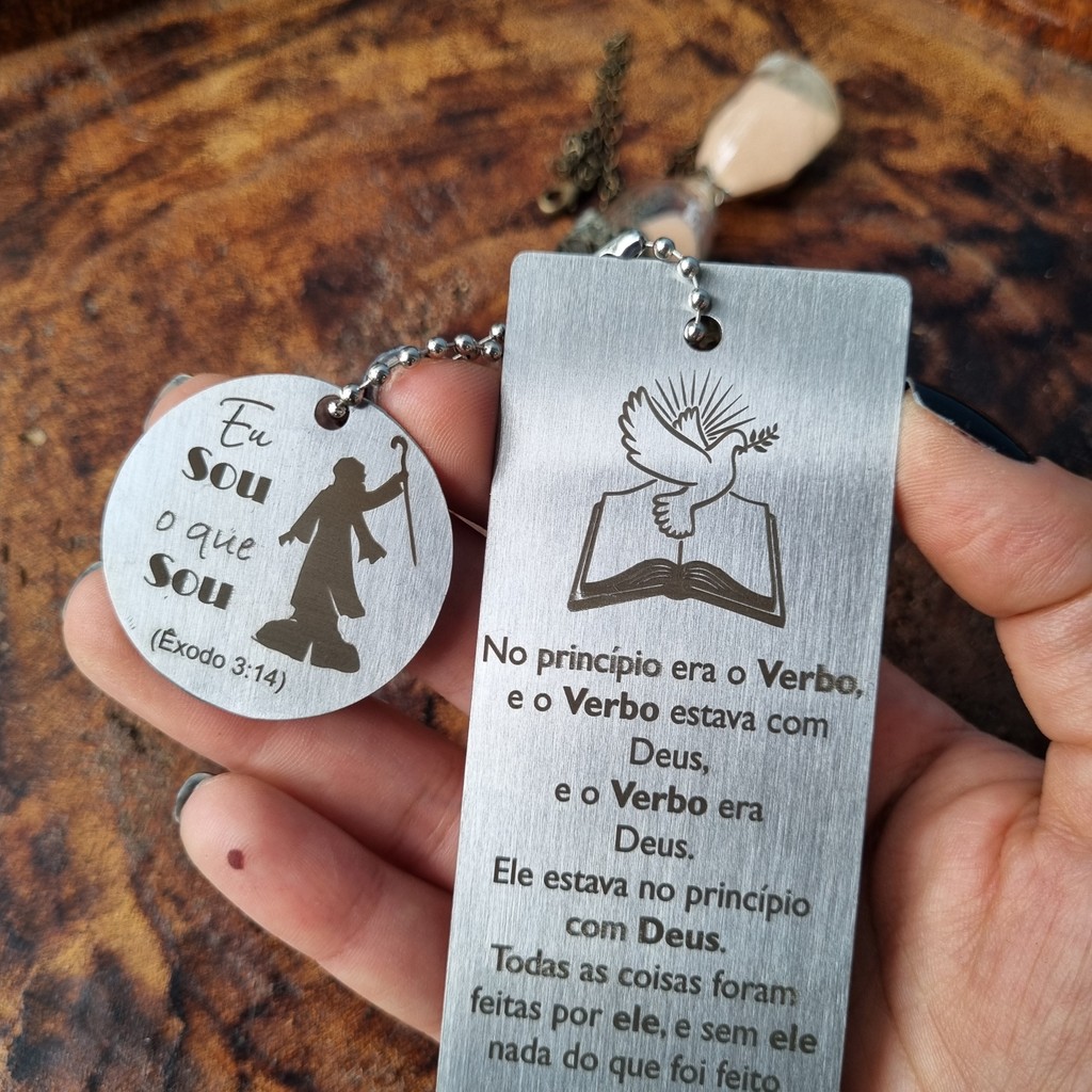 KIt 5 Marcador para Bíblia Versículo João 1:1-5 - Luxo e Fé Evangelho Mimo para Igreja