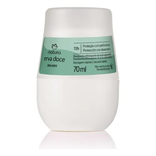 Desodorante Erva Doce Natura Antitranspirante Roll-On 72h 70ml