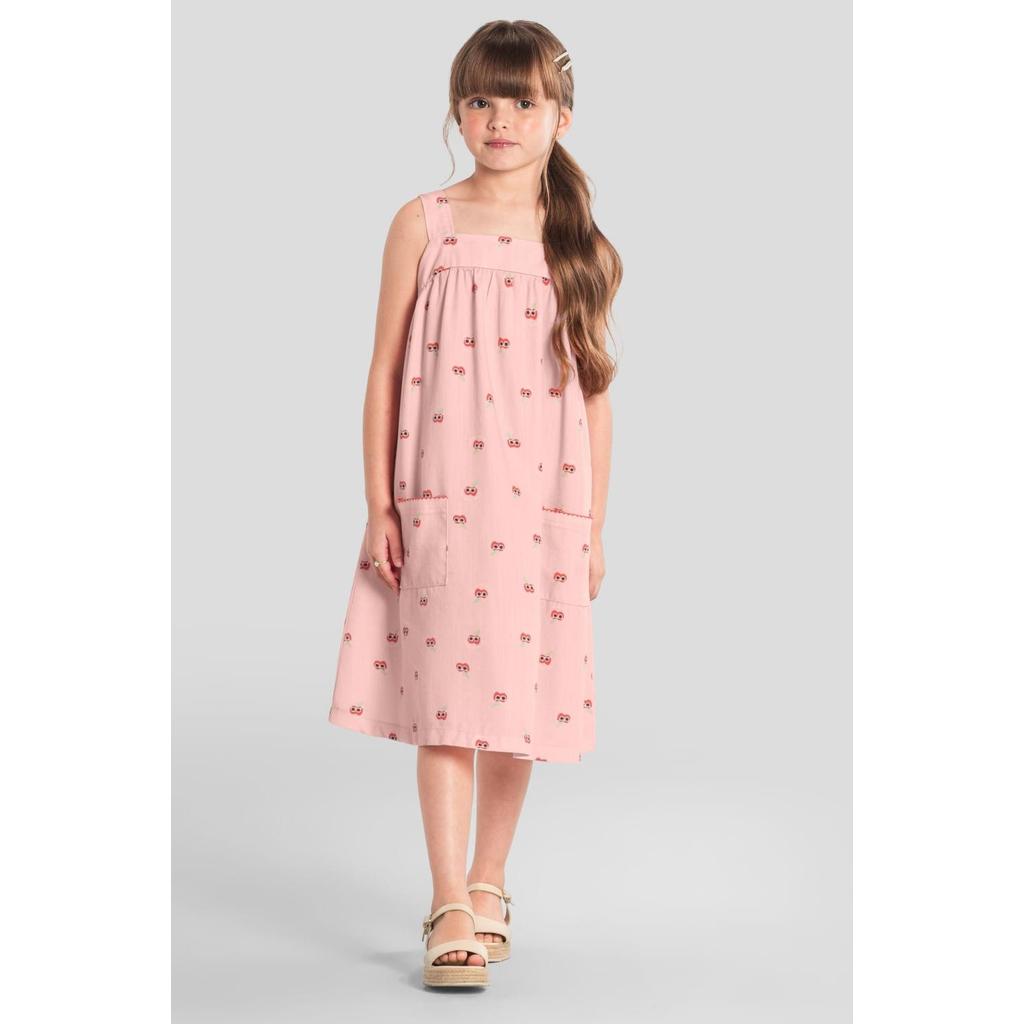 Vestido infantil menina cerejinhas Mundi