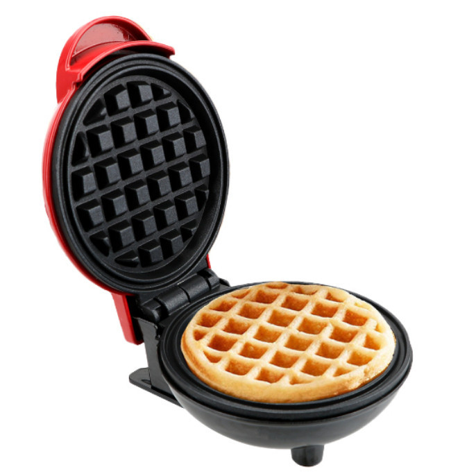 Máquina Para Fazer Waffle Portátil Antiaderende 110v 350w lanche elétrico pequena vermelha