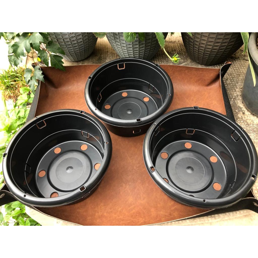 Kit 3 Vaso de Plástico para Orquídeas N 22 Preto Forth Jardim