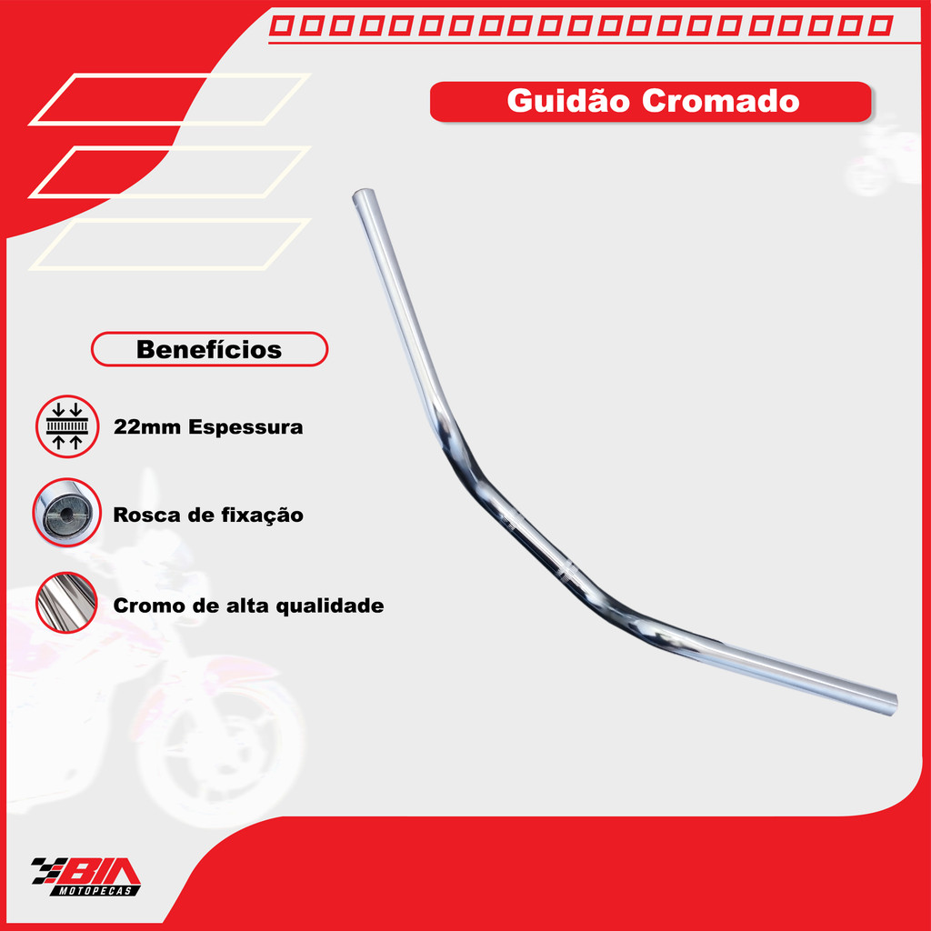 Kit Guidão Pesinhos Cromado Hornet 600 2008 2009 2010 2011 2012 2013 2014 2015 — imagem 2 de 2