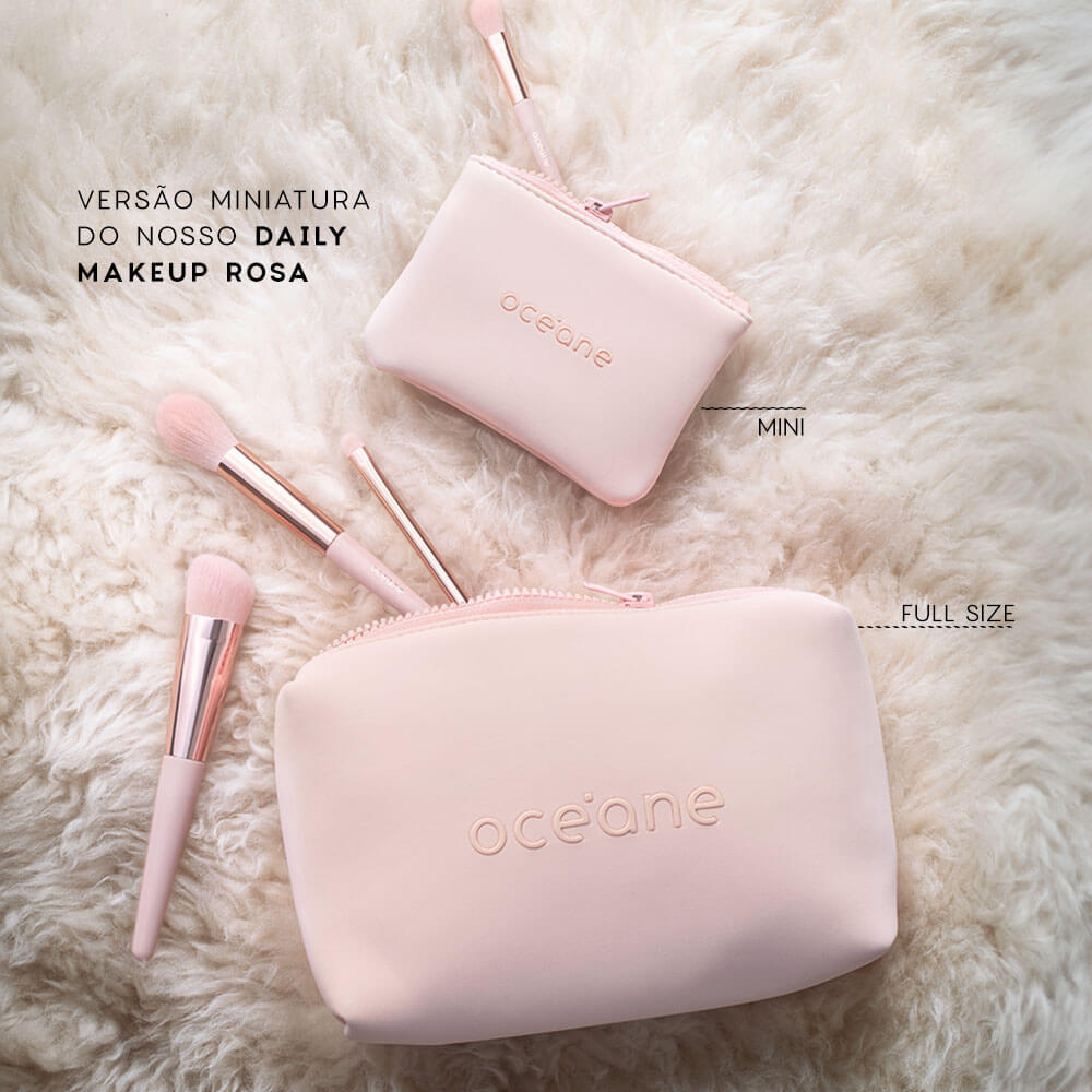 Detalhes do Mini Nécessaire Rosa Daily Makeup