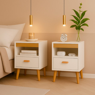 Kit 2 Mesa De Cabeceira Para Quarto Com Pés e Gaveta Com Nicho Criado Com 2 Unidades Mesinha Canto em Oferta na Shopee