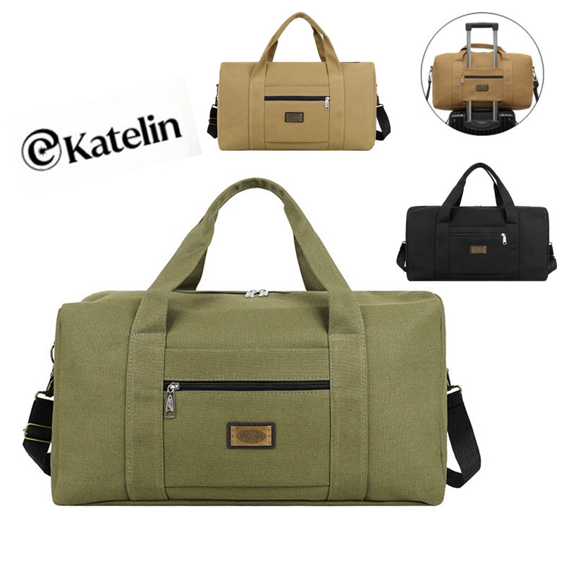Bolsa de viagem de lona de grande capacidade, bolsa de mão leve, bolsa transversal para esportes e fitness.
