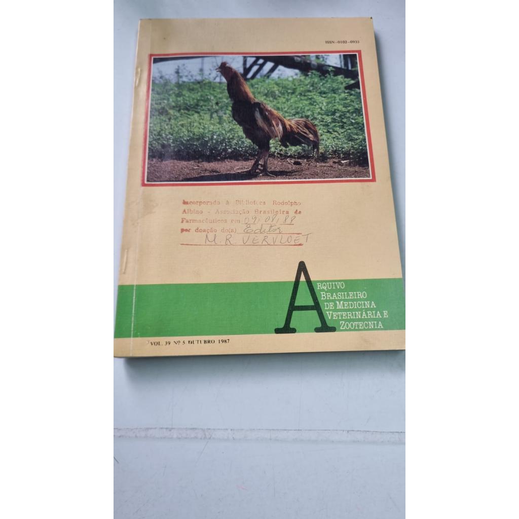 Revista arquivo Brasileiro de Medicina Veterinária e Zootecnia Volume 39 Número 4