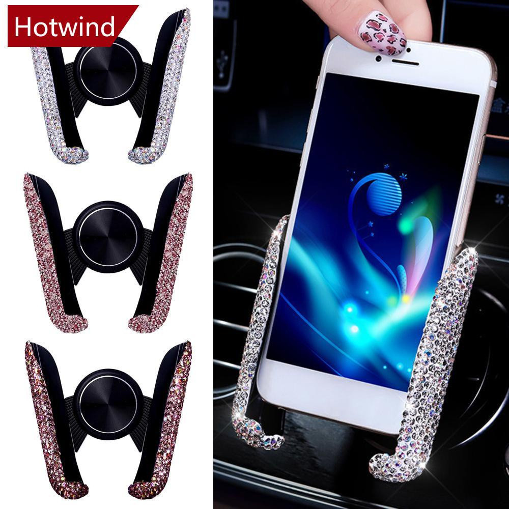 Suporte Universal Para Telefone Carro Com Google Crystal Rhinestone