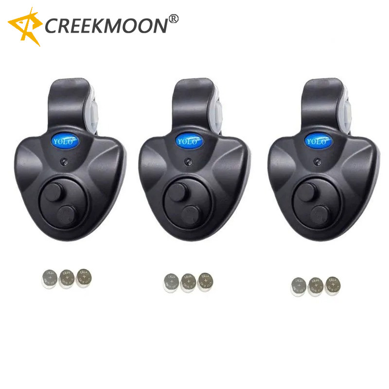 1/2/3 Pçs Alarme De Mordida De Peixe De Pesca Campainha Eletrônica Na Vara Com Sirene Alta Indicador Diurno Noturno Bate em Oferta na Shopee