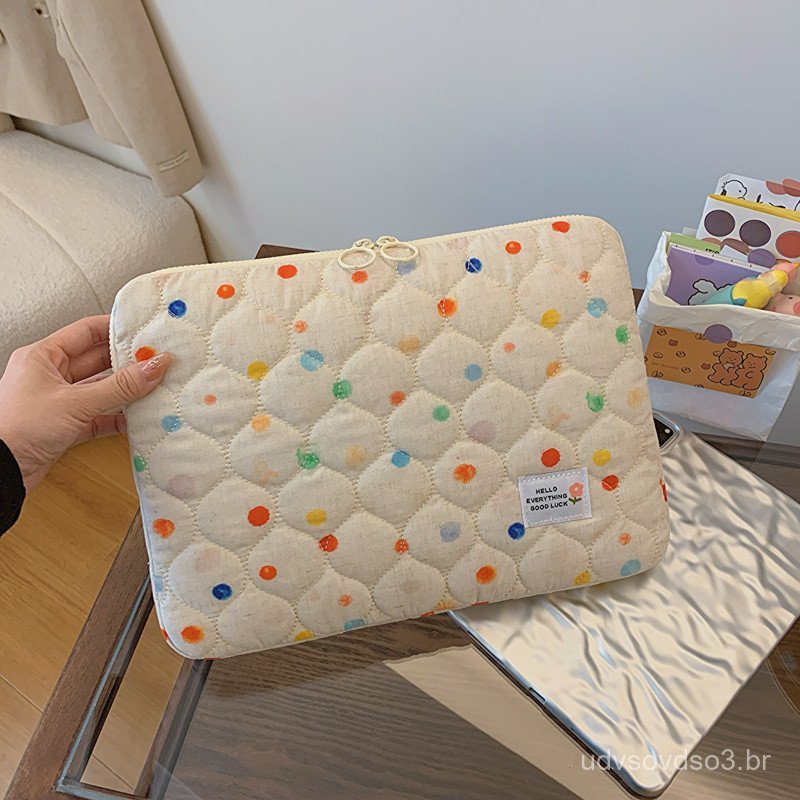 Nova capa para tablet iPad Pro de 11 polegadas com estampa de bolinhas, bolsa de armazenamento para laptop de 14/15 pole