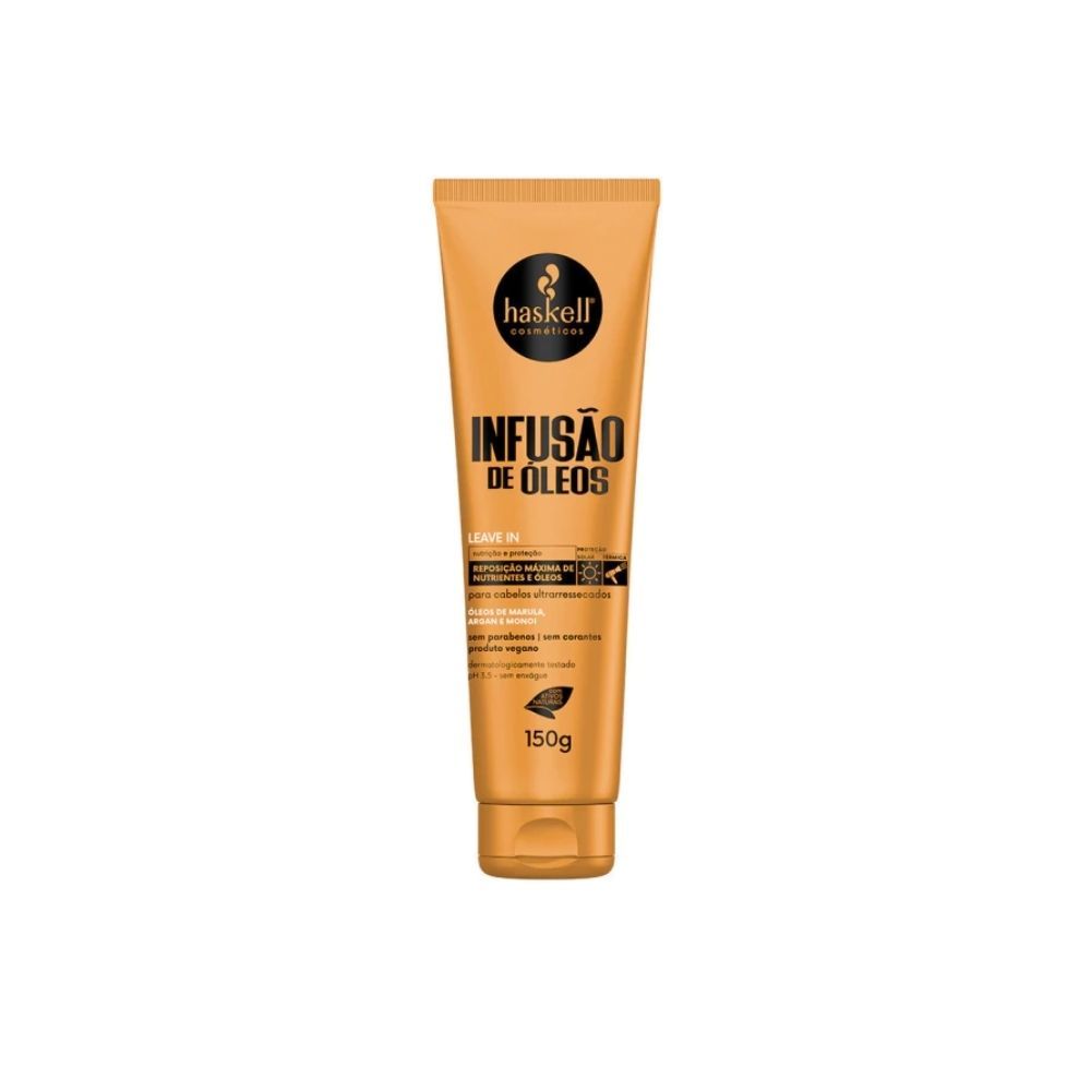 Leave-in Haskell Infusão de Óleos 150g – Nutrição, Proteção Térmica e Controle do Frizz