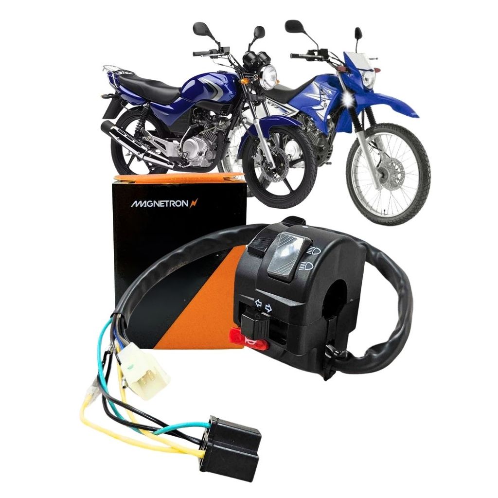 Chave Luz Farol Buzina e Pisca Para Yamaha XTZ 125 03 a 16 YBR 125 00 a 08 Magnetron 90235500