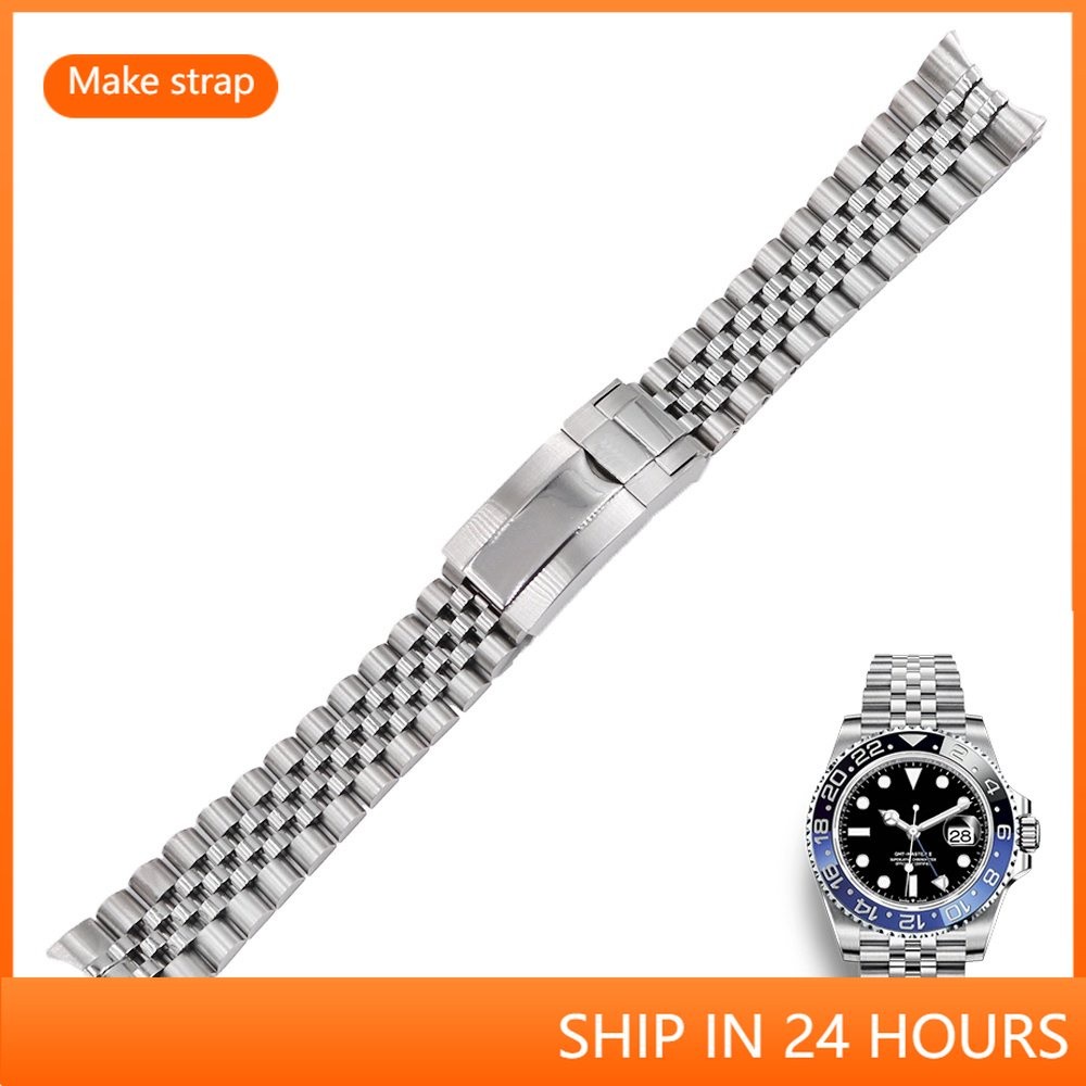 4/4 Para Rolex GMT Master II Substituição De Aço Inoxidável Pulseira Jubileu Com Fecho Ostra 20MM