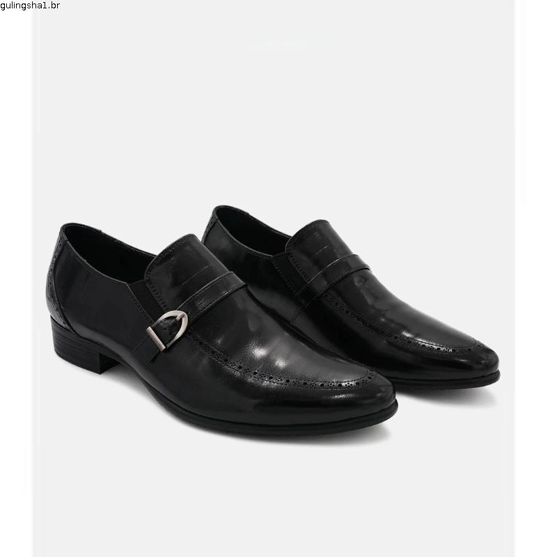 Sapato Social Couro Infantil Menino Metal Moderno Casual