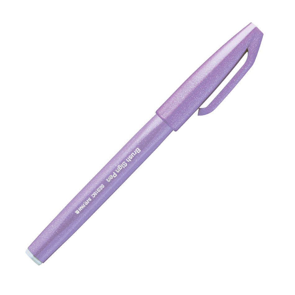 Caneta hidrográfica Brush Sign Pen Violeta Claro Pentel em Oferta na Shopee