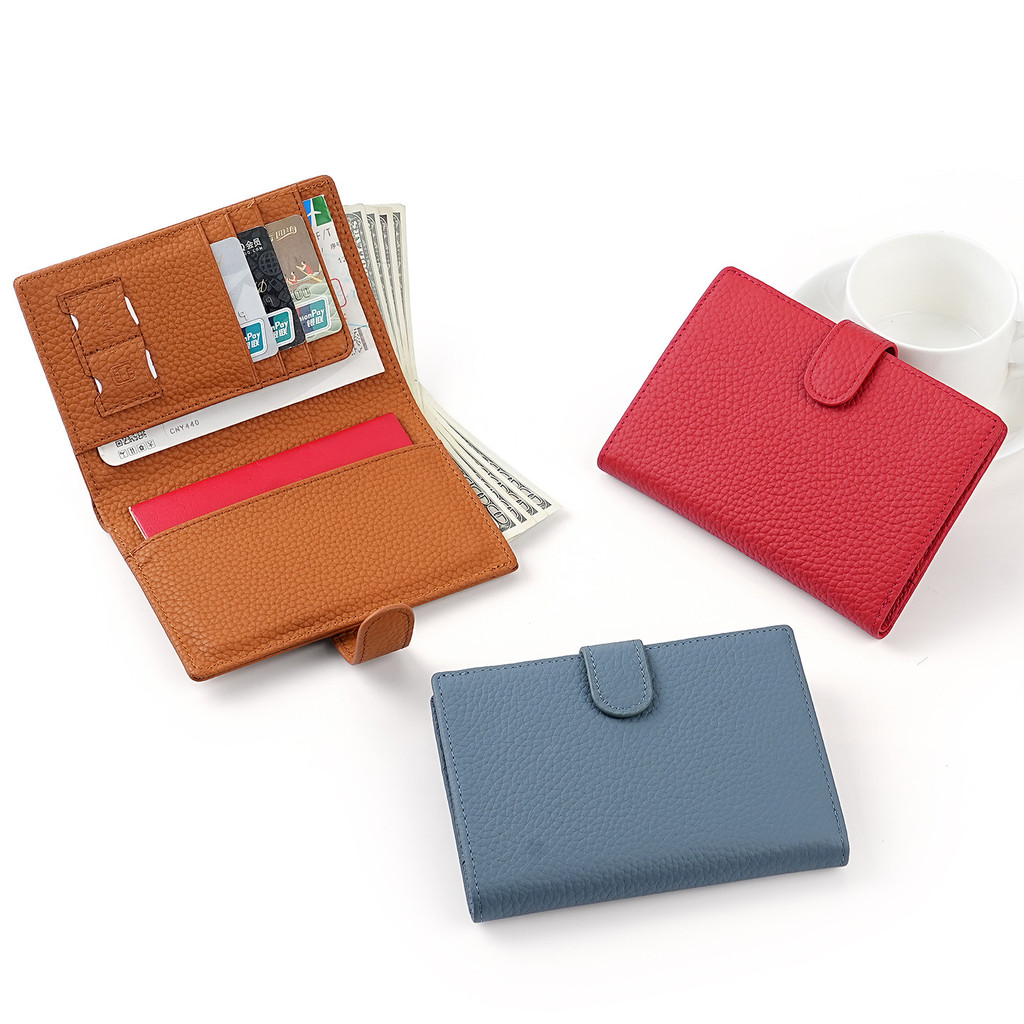 Carteira De Passaporte Antirroubo RFID-Porta-Cartões De Documentos De Couro Genuíno Para Viagens