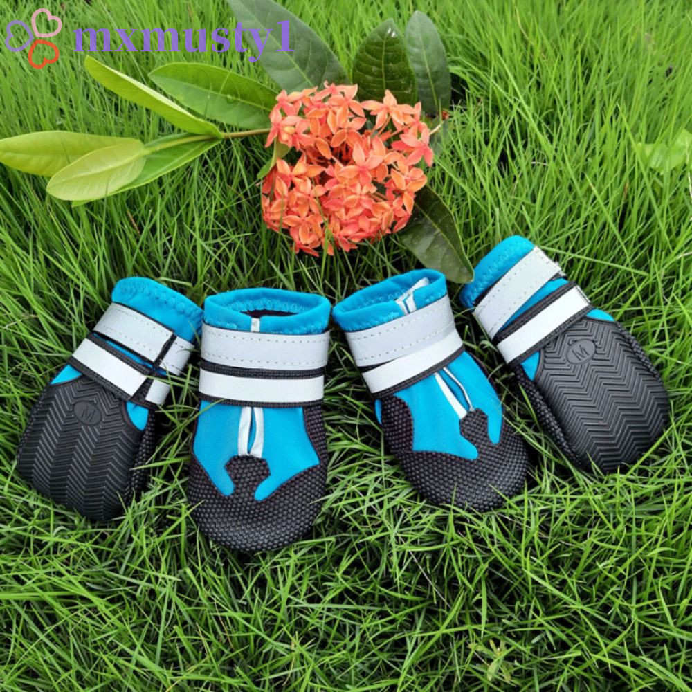 MXMUSTY 4 Unidades/Conjunto Botas De Chuva Antiderrapantes Para Cães , Calçados Esportivos Ao Ar Livre Reflexivos Resist